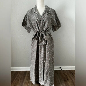 Mirth Mendoza Floral Print Lenght Dress Cotton Silk Size L NEW